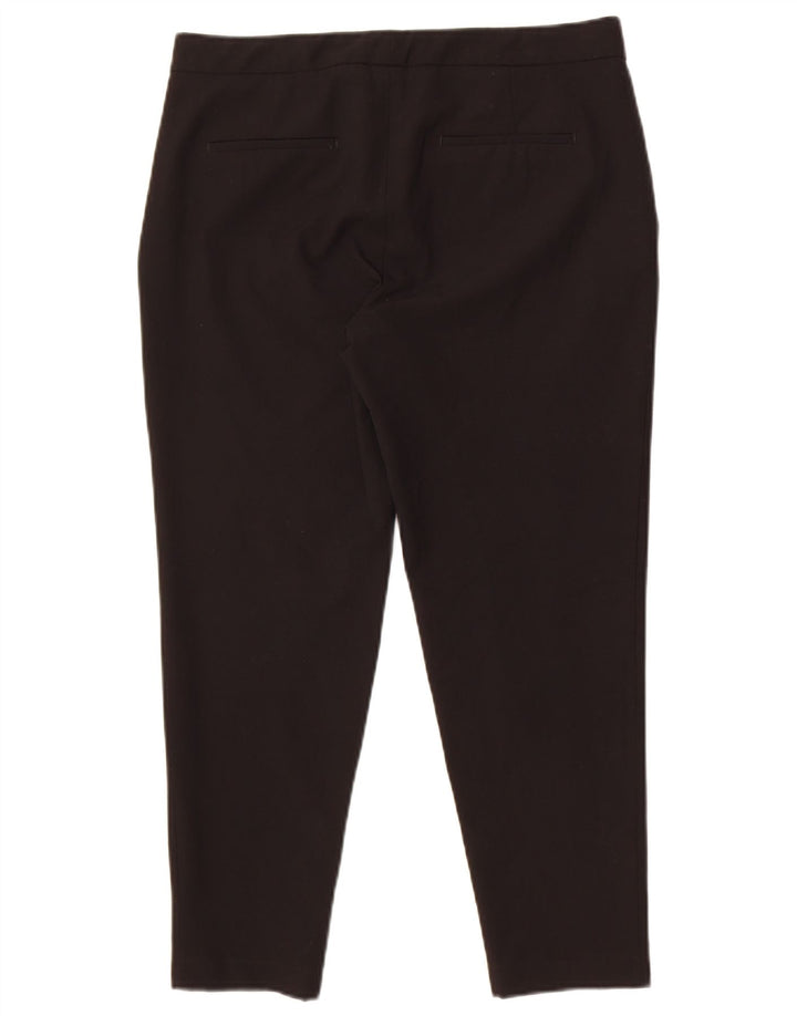 Zara Womens Cropped Trousers EU 40 Medium W32 L25 Black