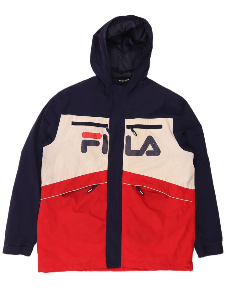 FILA Mens Graphic Windbreaker Jacket UK 44 2XL Multicoloured Colourblock