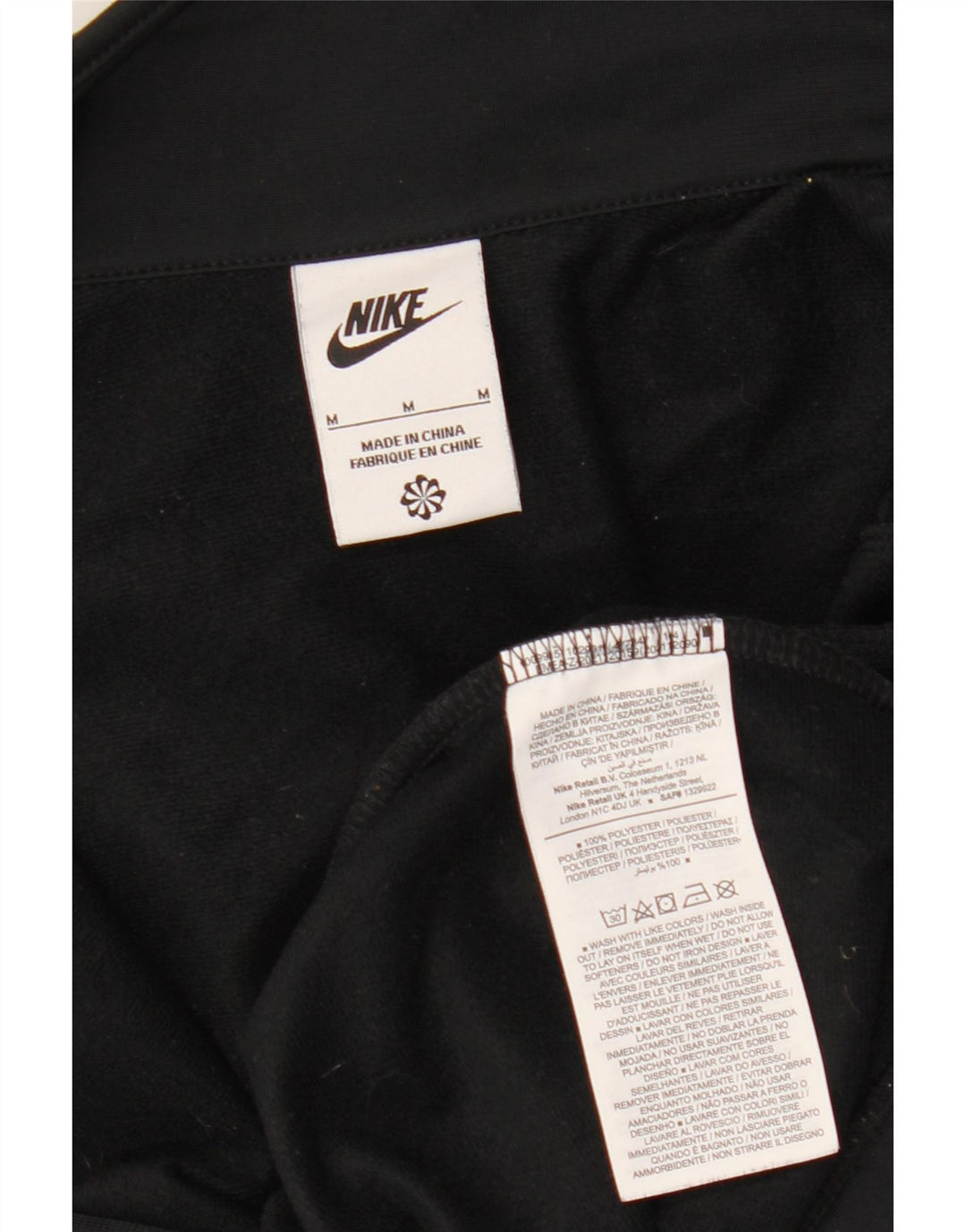 NIKE Womens Tracksuit Top Jacket UK 14 Medium Black Polyester