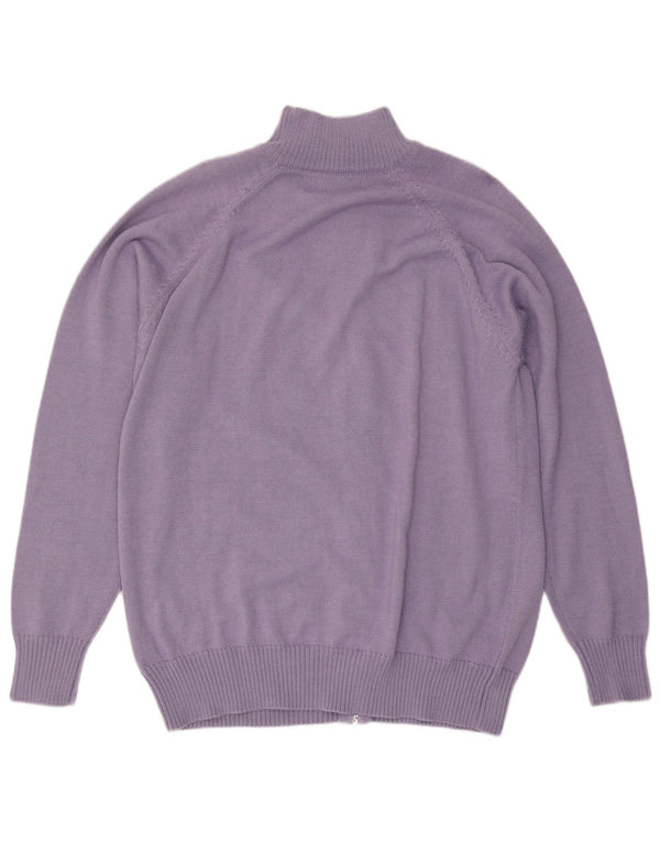 KAPPA Mens Cardigan Sweater 3XL Purple Colourblock Acrylic