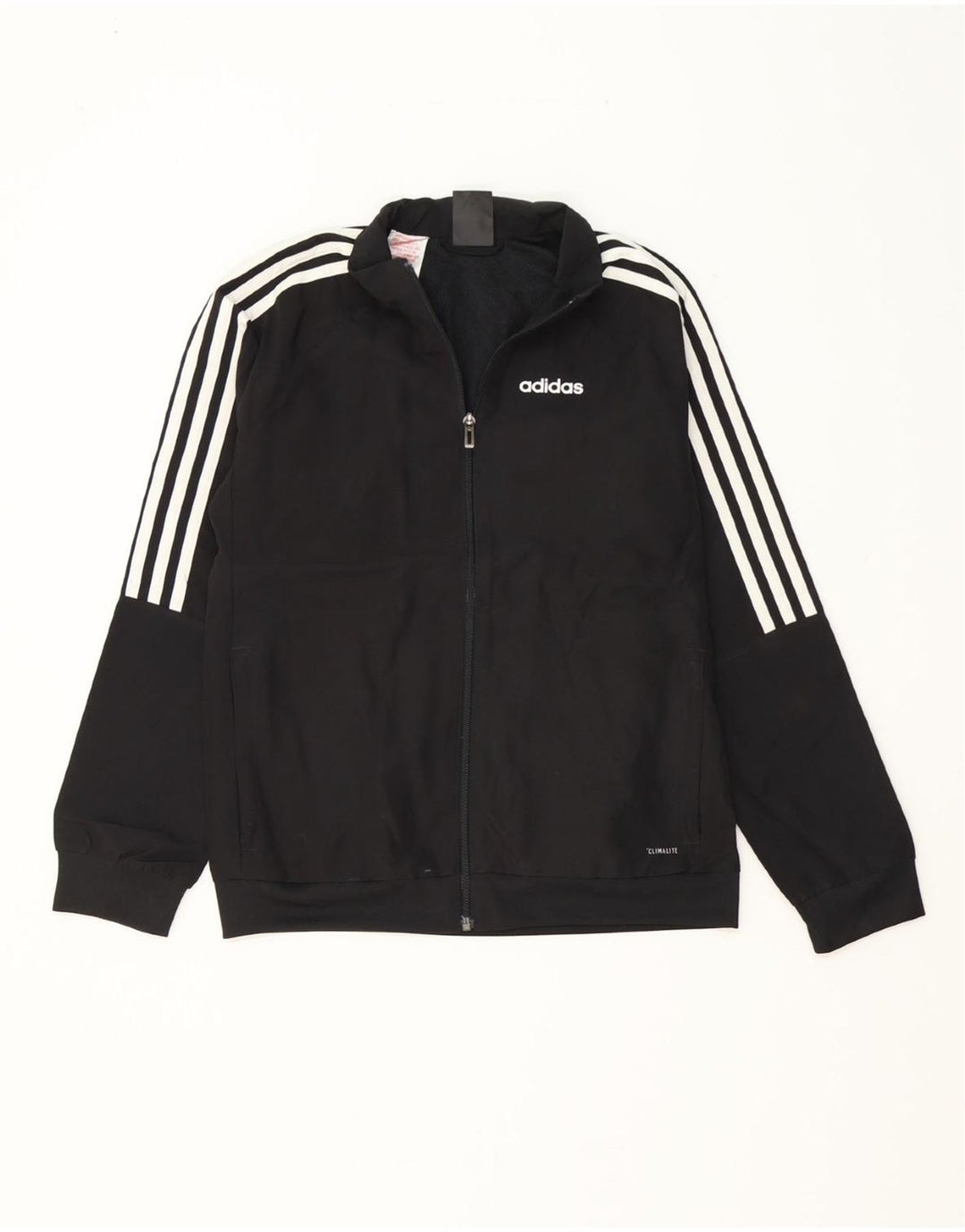 ADIDAS Boys Climalite Tracksuit Top Jacket 11-12 Years Black Polyester Vintage Adidas and Second-Hand Adidas from Messina Hembry 