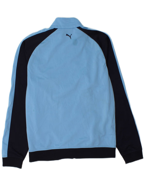 Puma Boys Tracksuit Top Jacket 15-16 Years Blue Colourblock Polyester