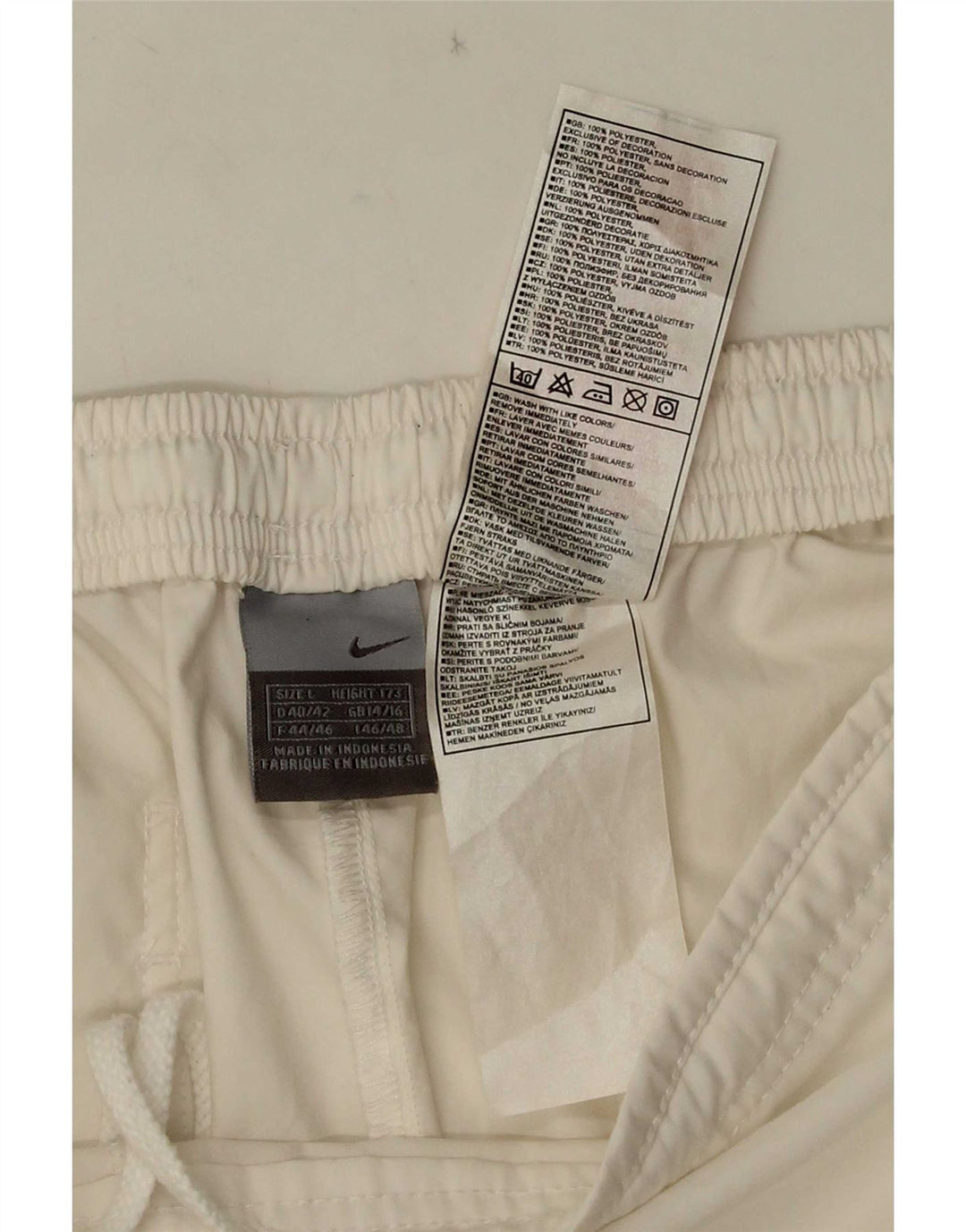 Nike Womens Sport Shorts UK 14/16 Large White Polyester