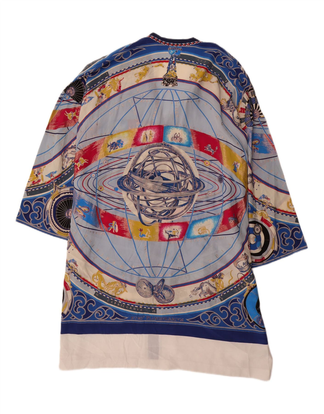 VINTAGE Womens Oversized Abstract Pattern Shift Dress UK 14 Medium Blue