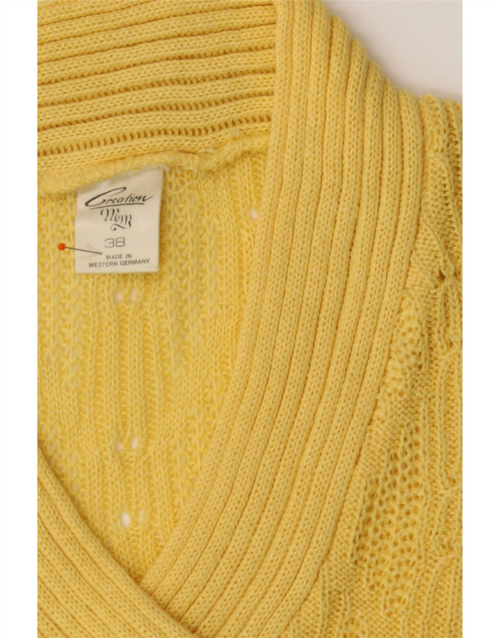 CREATION Womens Vest Tank Top EU 38 Medium Yellow Polyacrylic Vintage Creation and Second-Hand Creation from Messina Hembry 