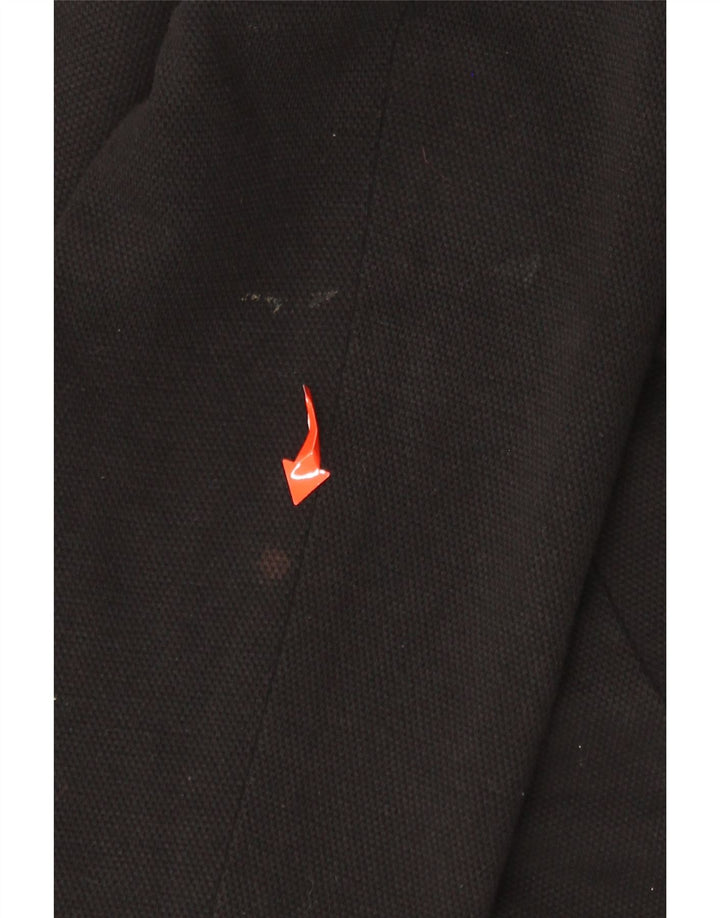 MARKS & SPENCER Womens 1 Button Blazer Jacket UK 16 Large Black Cotton