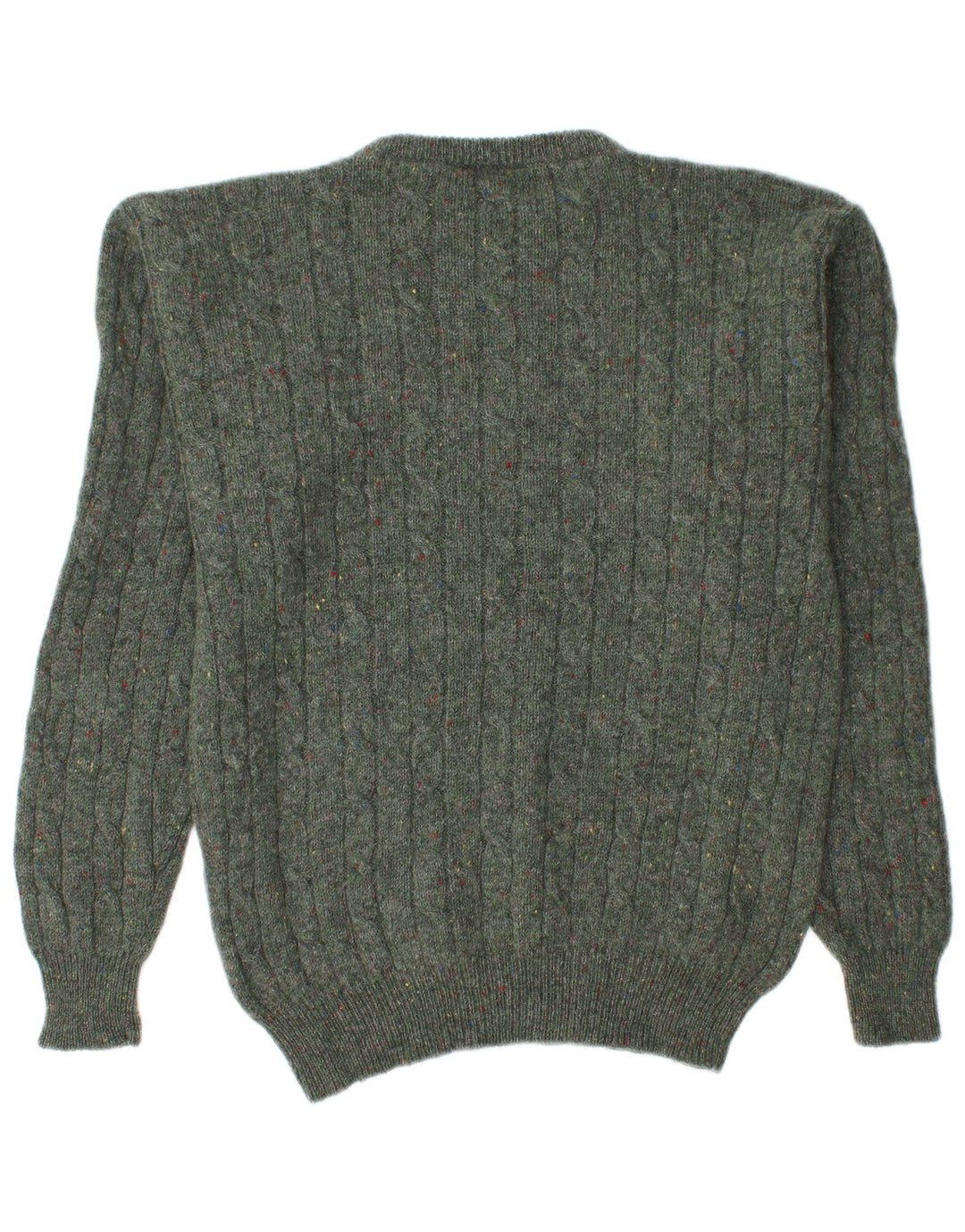 Highmoor Mens Boat Neck Jumper Sweater Large Green Flecked Wool