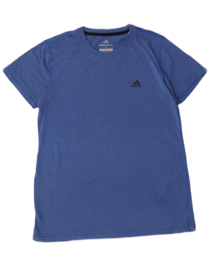 Adidas Womens T-Shirt Top UK 12 Medium Blue Flecked Polyester