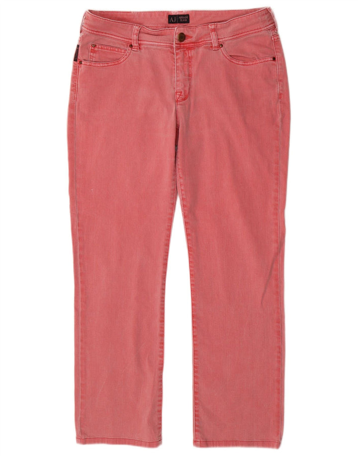 Armani Womens Straight Jeans W31 L28 Pink Cotton