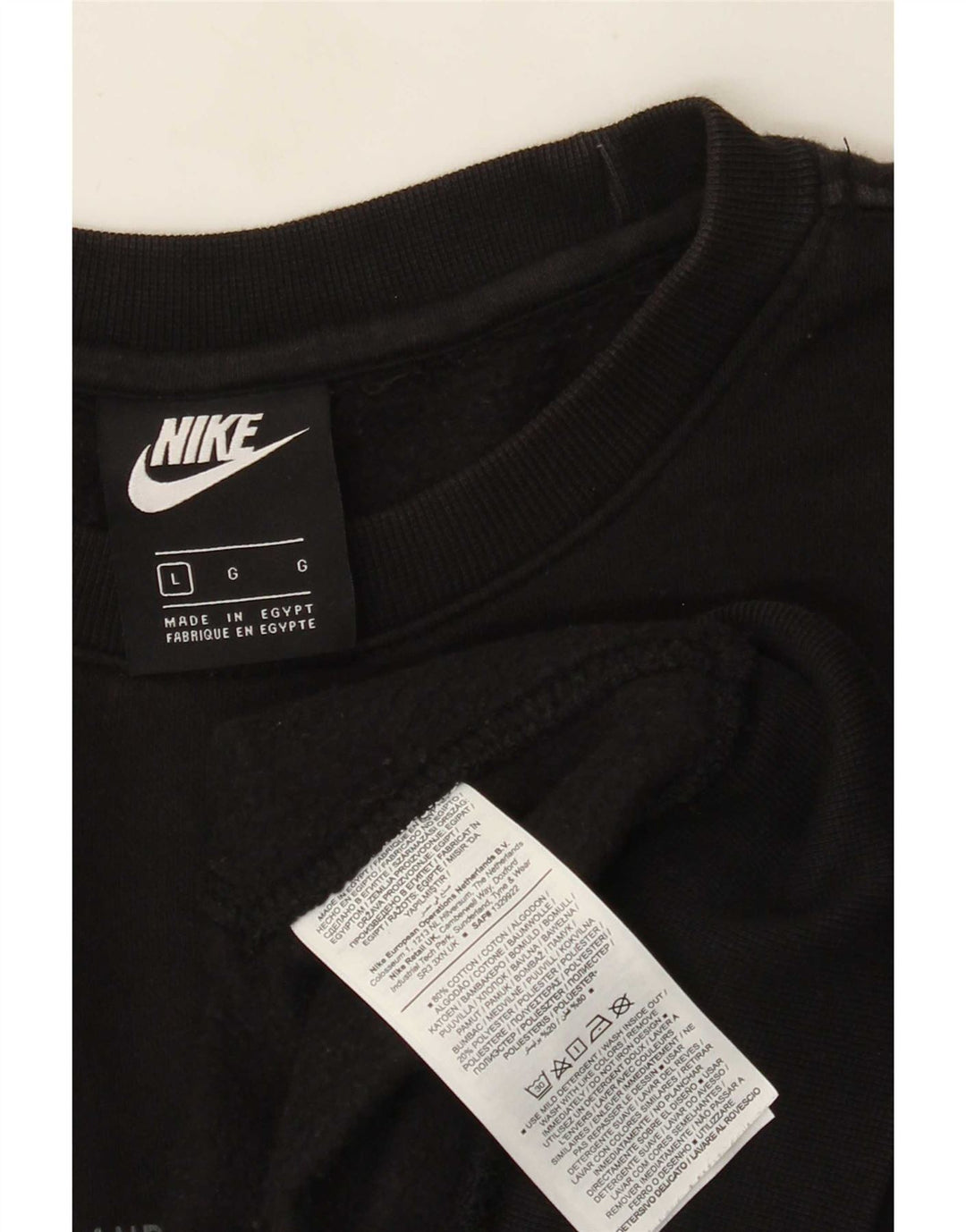 Nike Mens Graphic Regular Fit Sweatshirt Jumper Large Black Cotton