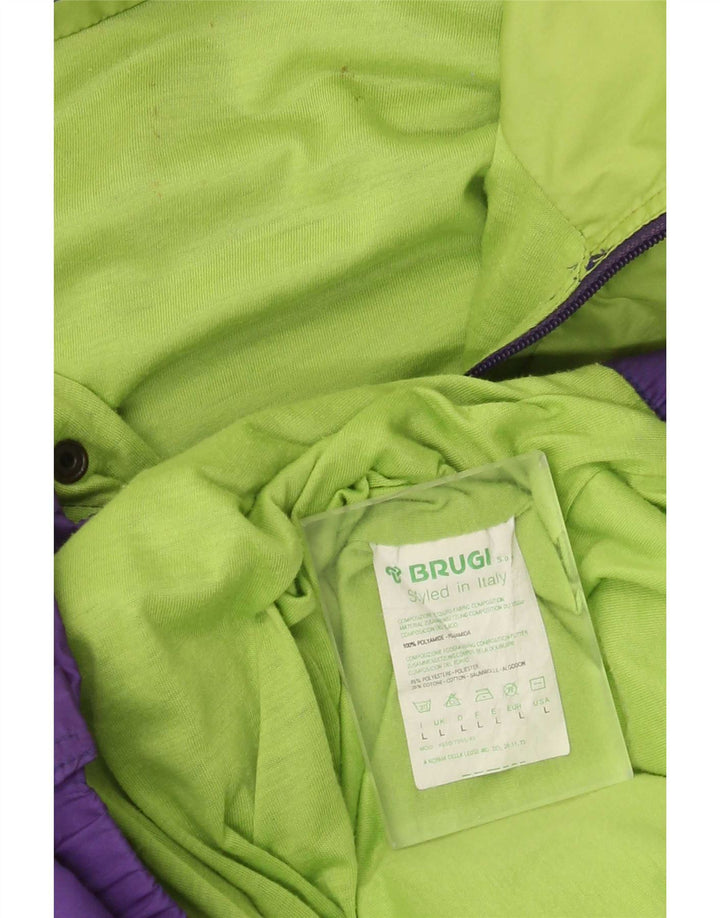 Brugi Mens Pullover Rain Jacket UK 40 Large Purple Colourblock Polyamide