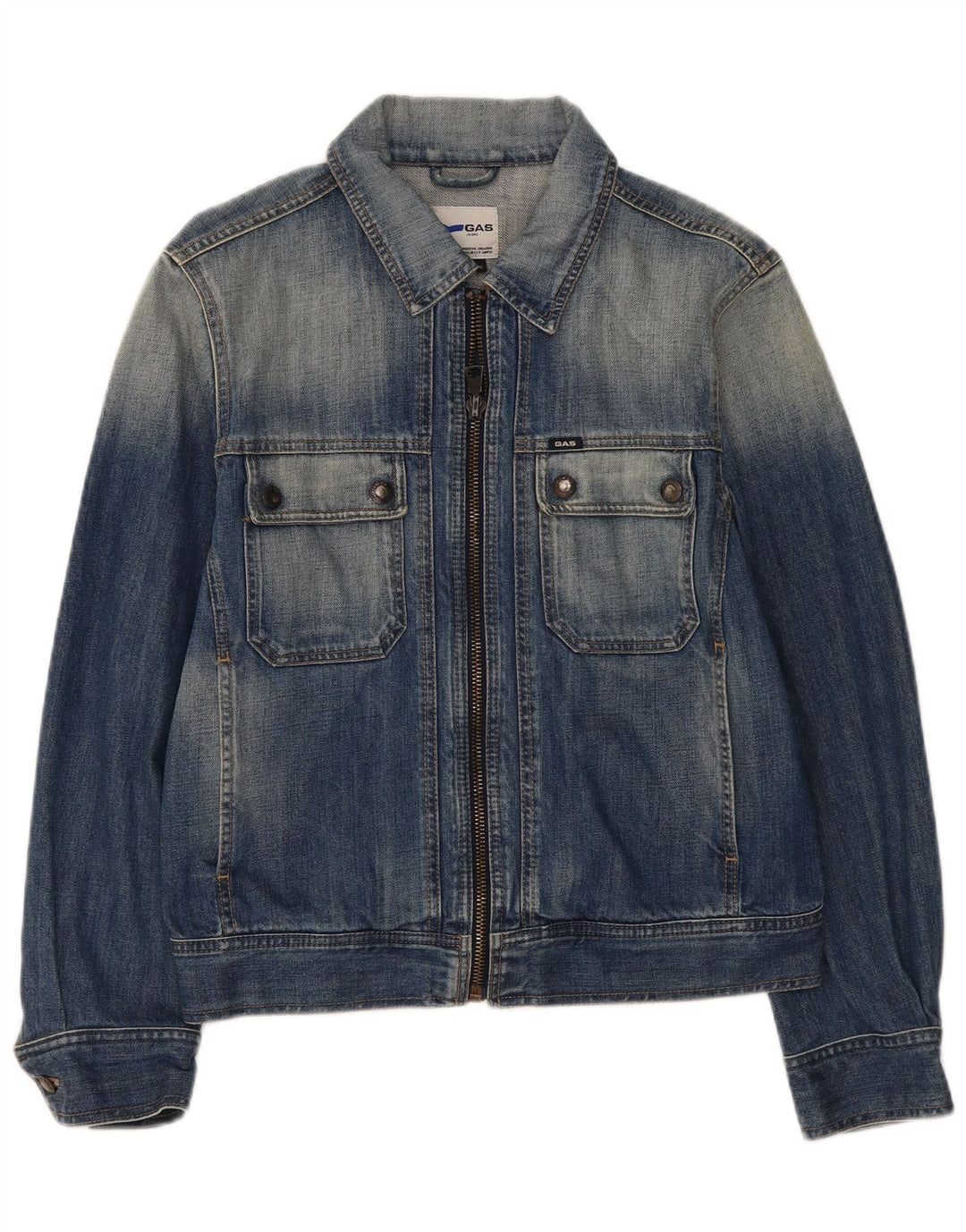 Gas Mens Denim Jacket UK 38 Medium Blue