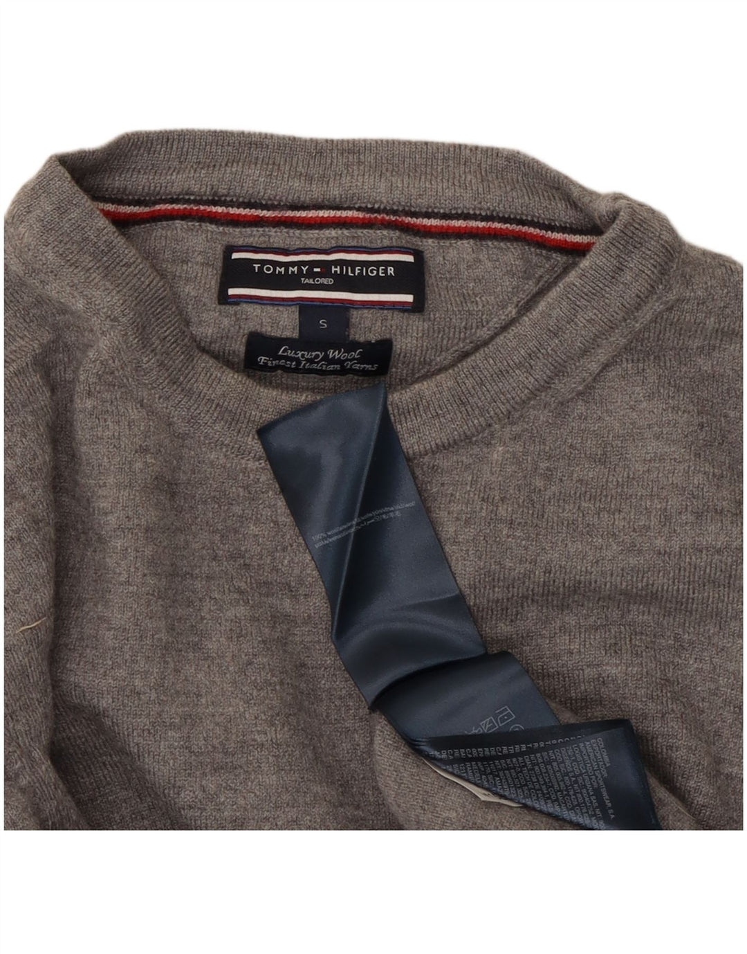 TOMMY HILFIGER Womens Tailored Crew Neck Jumper Sweater UK 10 Small Grey