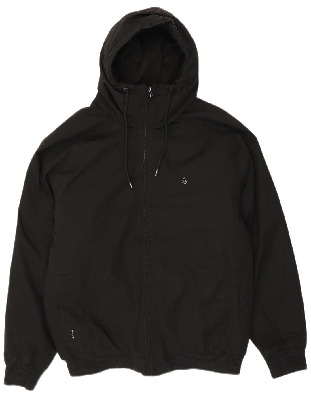 VOLCOM Mens Hooded Bomber Jacket UK 40 Large Black