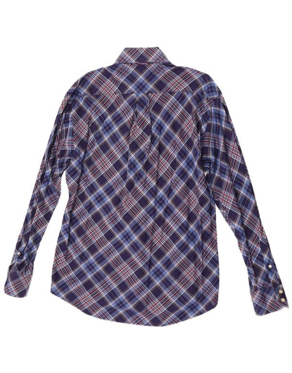 Tommy Hilfiger Mens Shirt Medium Blue Check Cotton