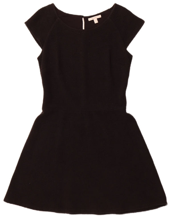 ESPRIT Womens A-Line Dress UK 12 Medium Black Cotton