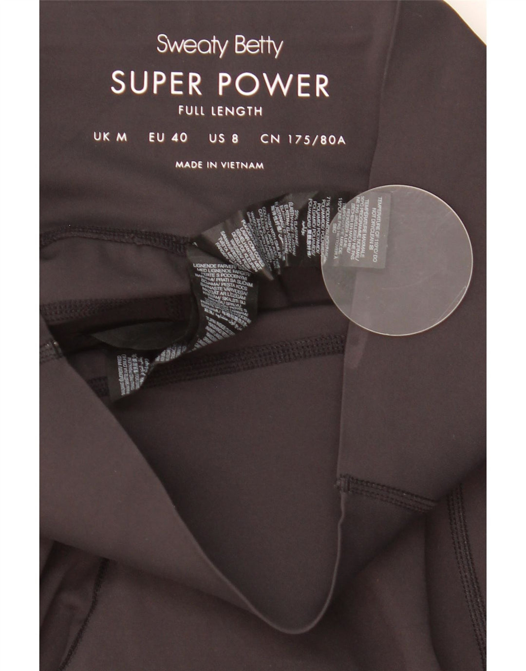 Sweaty Betty Womens Leggings UK 12 Medium Black Polyamide
