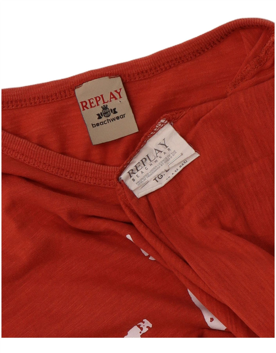 Replay Womens Graphic T-Shirt Top UK 16 Large Red