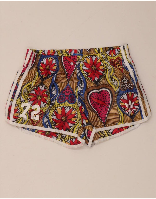 Adidas Womens Farm Rio Sport Shorts UK 8 Small Multicoloured Floral