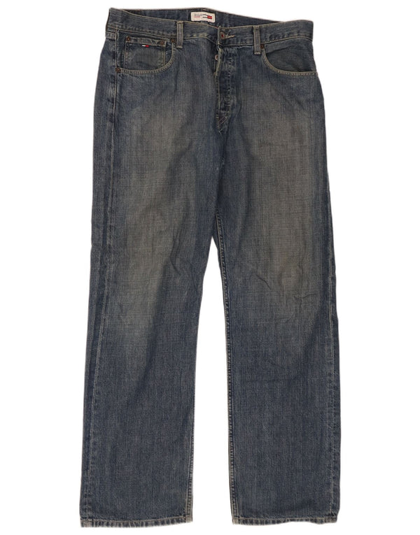 Tommy Hilfiger Mens Flag Straight Jeans W34 L32 Blue Cotton
