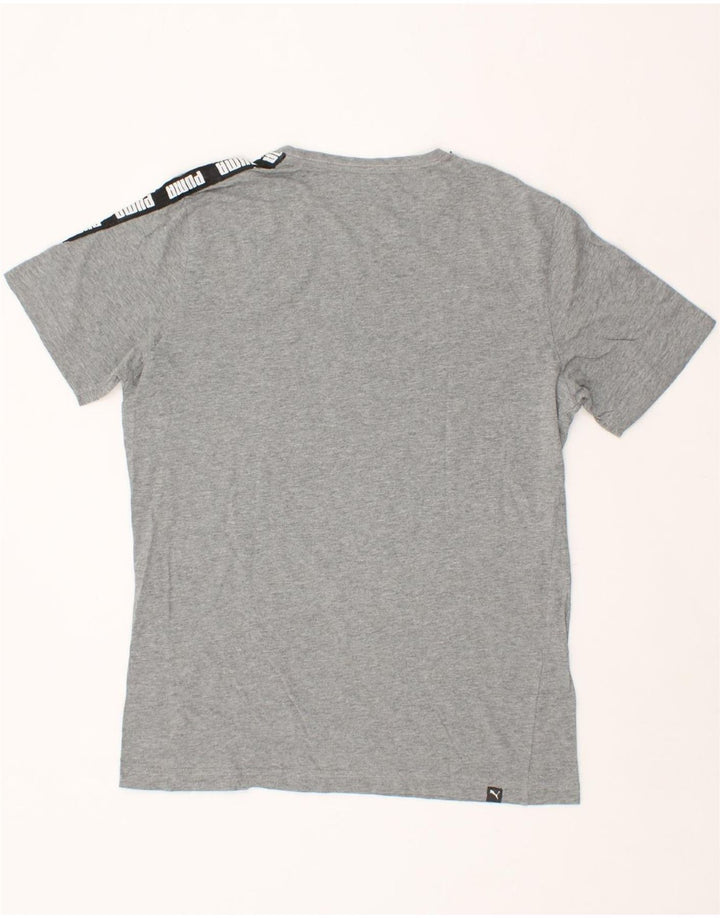 PUMA Mens Graphic T-Shirt Top Medium Grey Colourblock Cotton Vintage Puma and Second-Hand Puma from Messina Hembry 