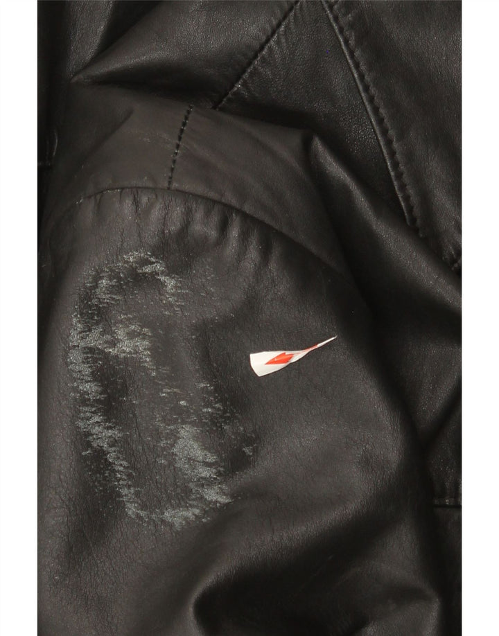 Vintage Mens Leather Jacket EU 50 Large Black Leather