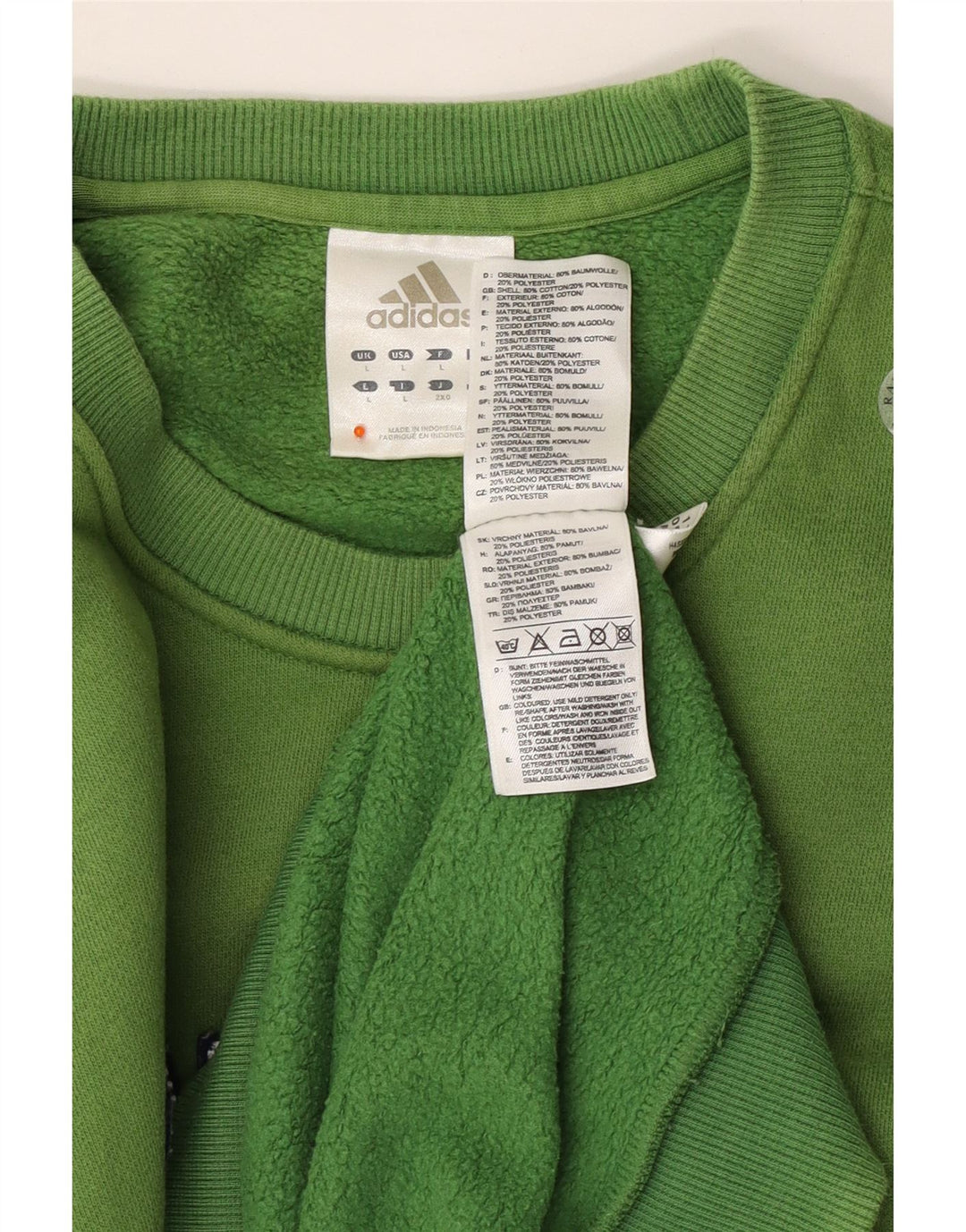 ADIDAS Mens Graphic Sweatshirt Jumper Large Green Cotton