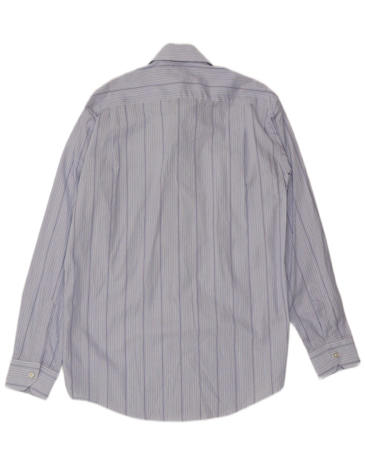 Renato Balestra Mens Shirt Size 39 15 1/2 Medium Blue Striped Cotton