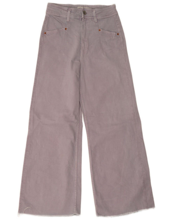 Zara Womens High Waist Wide Leg Jeans EU 36 XS W26 L28 Purple
