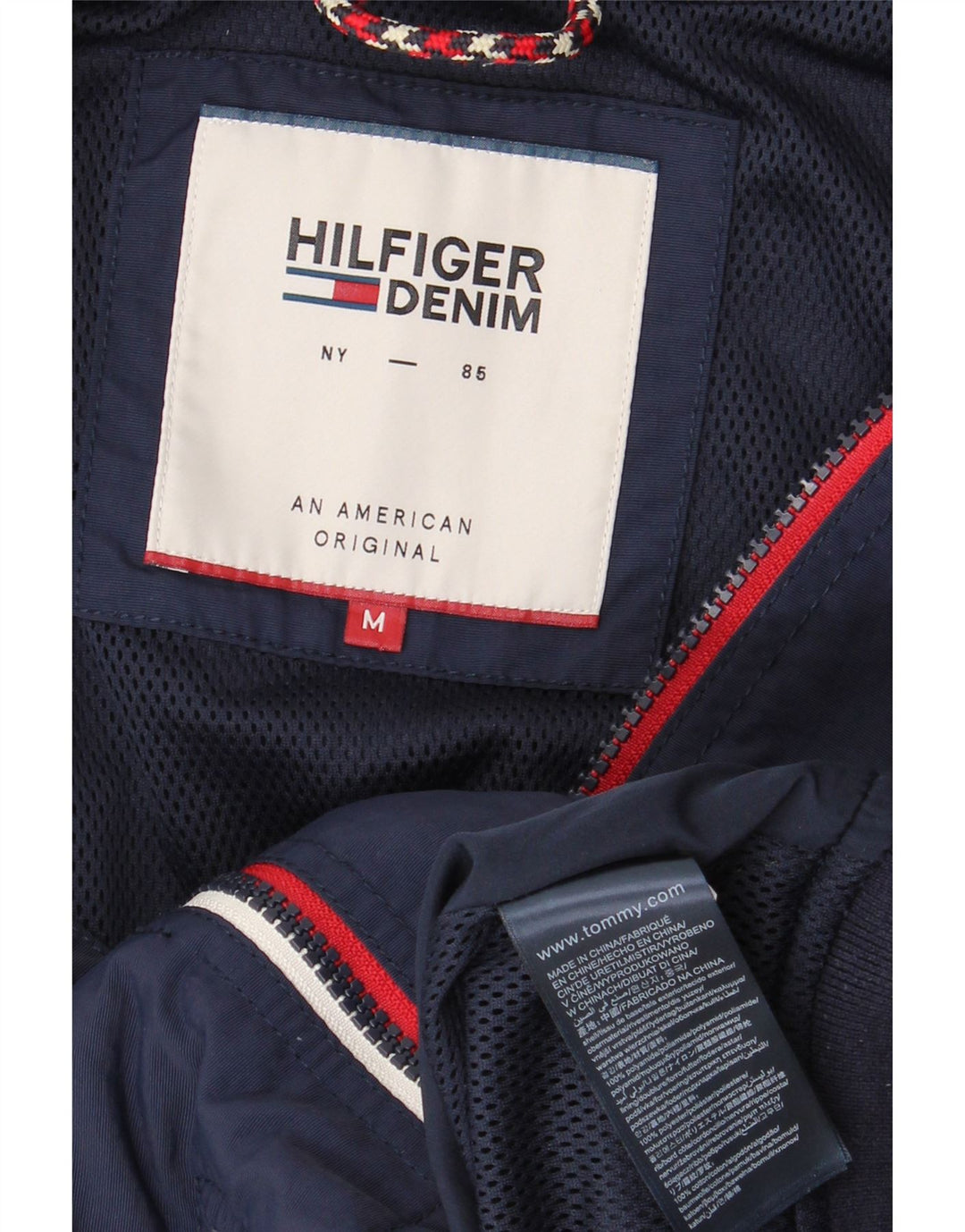 TOMMY HILFIGER Mens Tracksuit Top Jacket Medium Navy Blue Polyamide