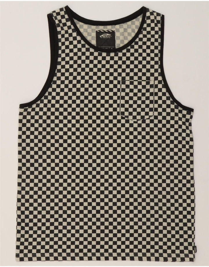 Vans Mens Vest Top Large Grey Geometric