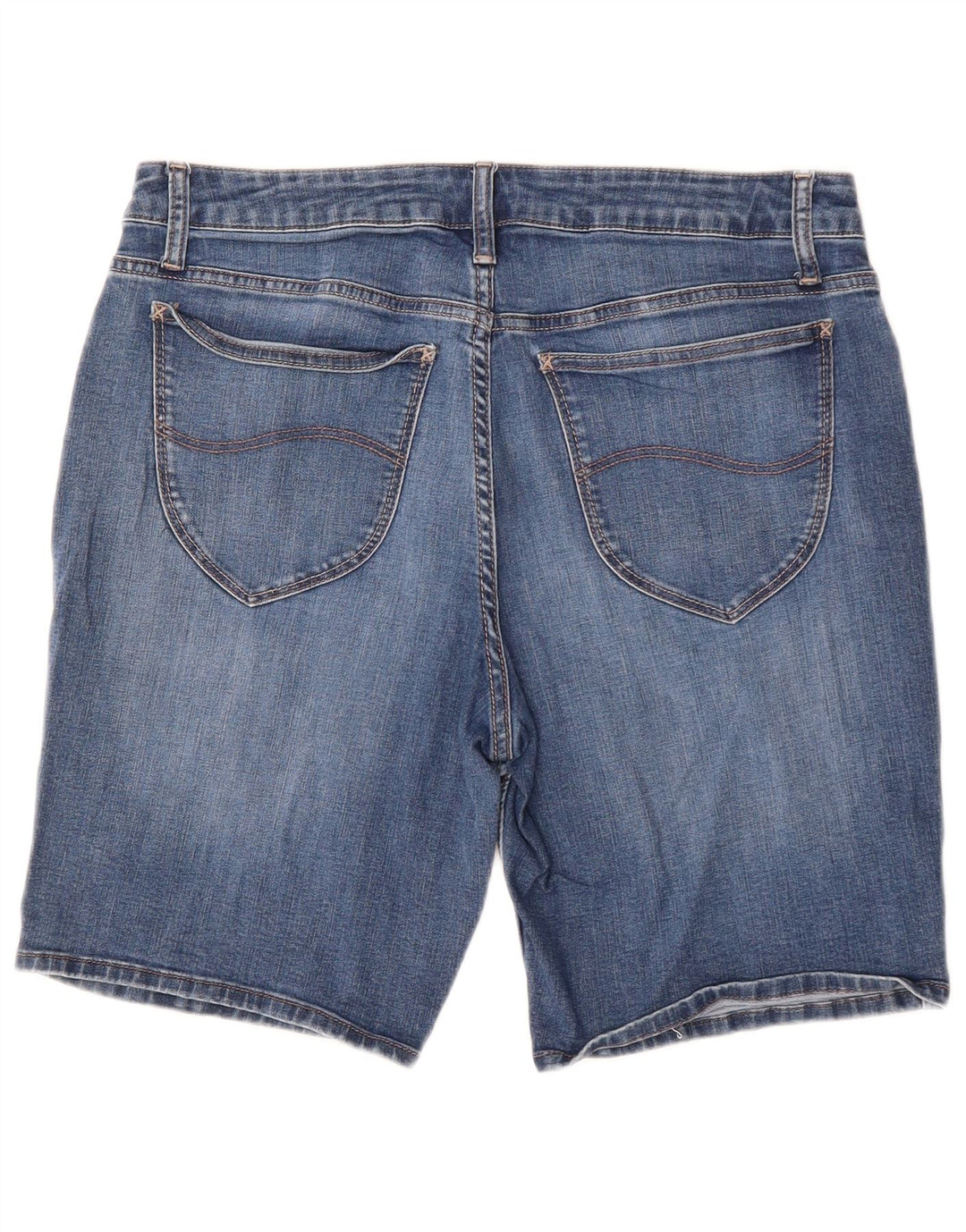 LEE Womens Riders Mid Rise Bermuda Denim Shorts W32 Medium Blue