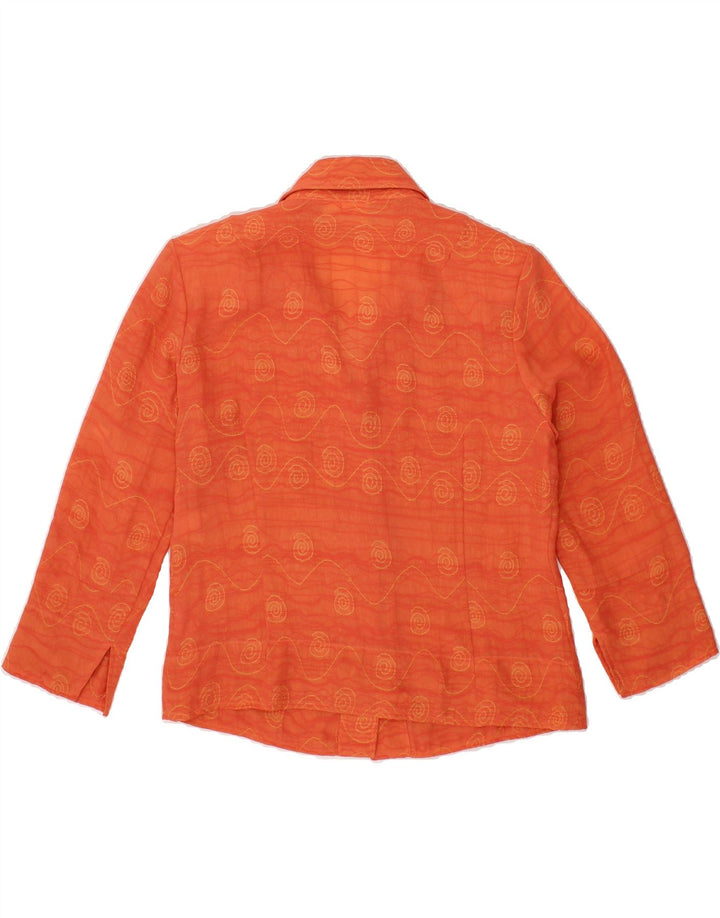 VINTAGE Womens 4 Button Blazer Jacket UK 10 Small Orange Polyamide Vintage Vintage and Second-Hand Vintage from Messina Hembry 