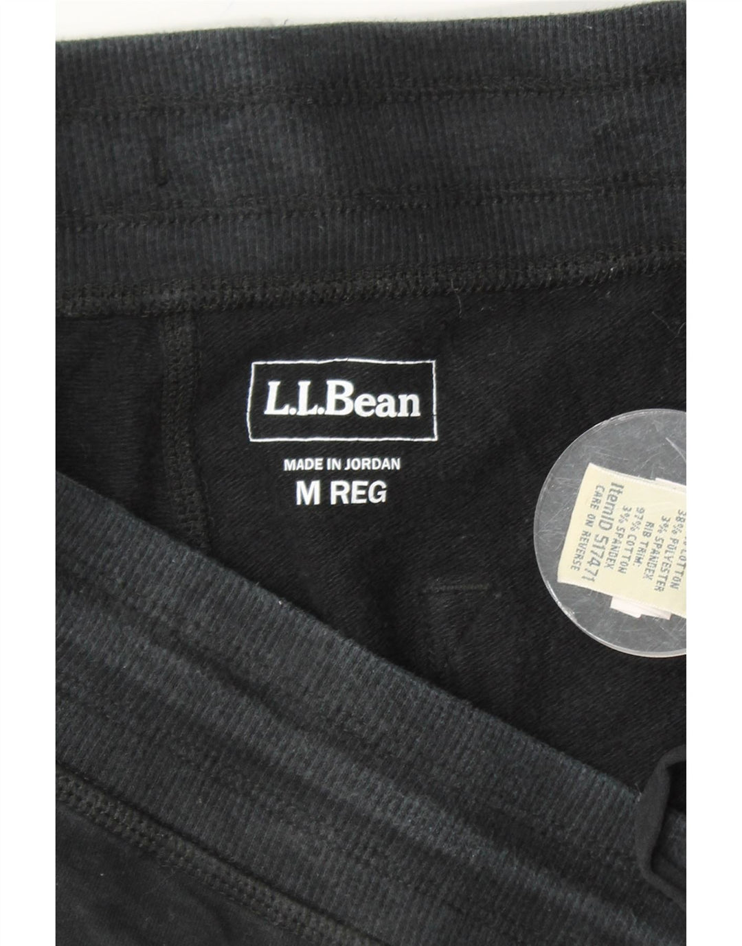 L.L.BEAN Womens Tracksuit Trousers Joggers UK 14 Medium  Black Cotton