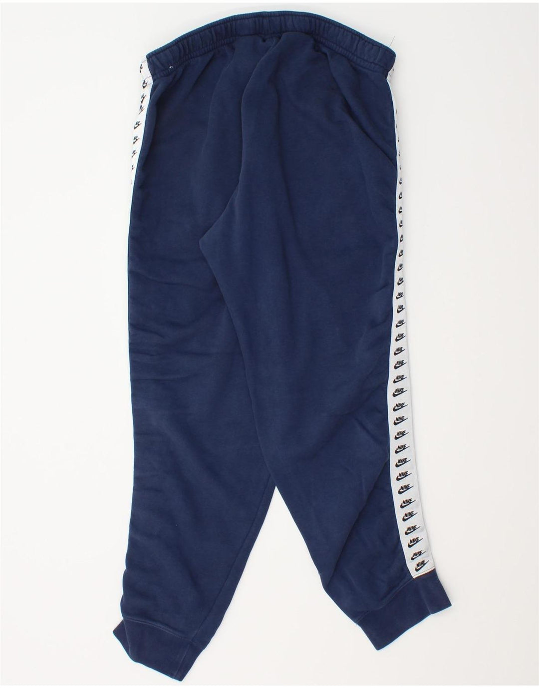 NIKE Mens Graphic Tracksuit Trousers Joggers Large  Navy Blue Colourblock