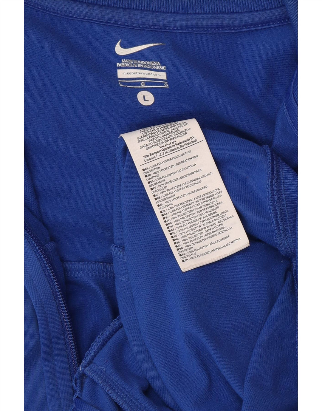 NIKE Mens Tracksuit Top Jacket Large Blue Polyester