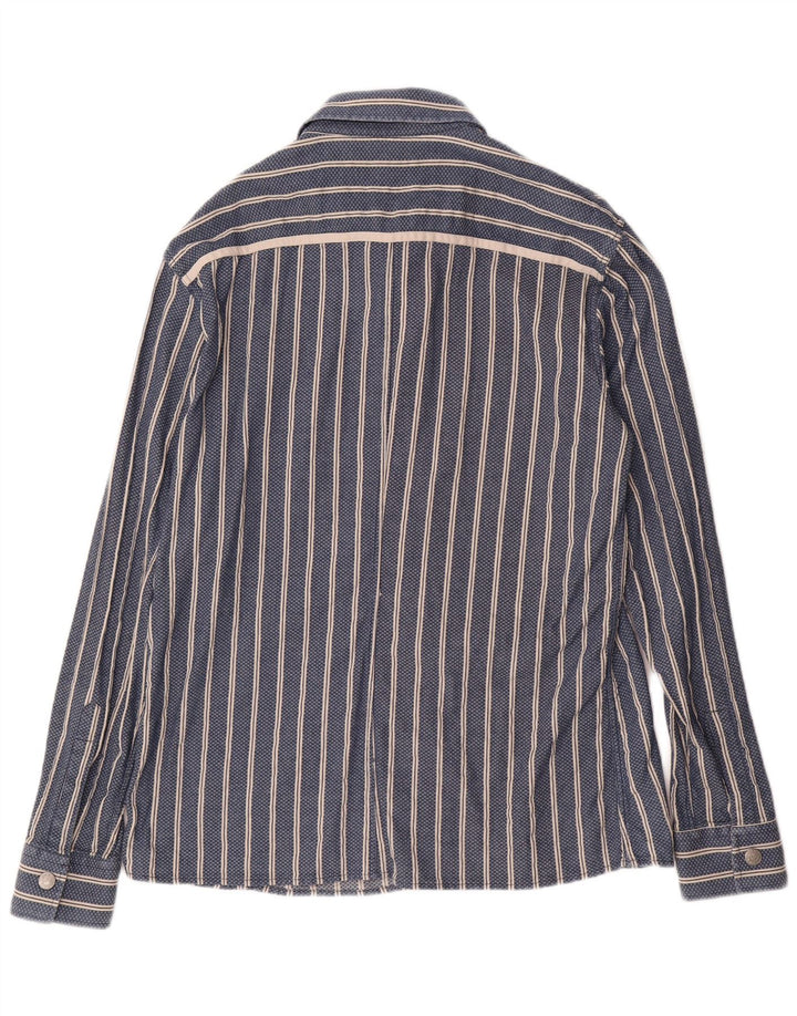 ARMANI JEANS Mens Shirt 2XL Blue Striped