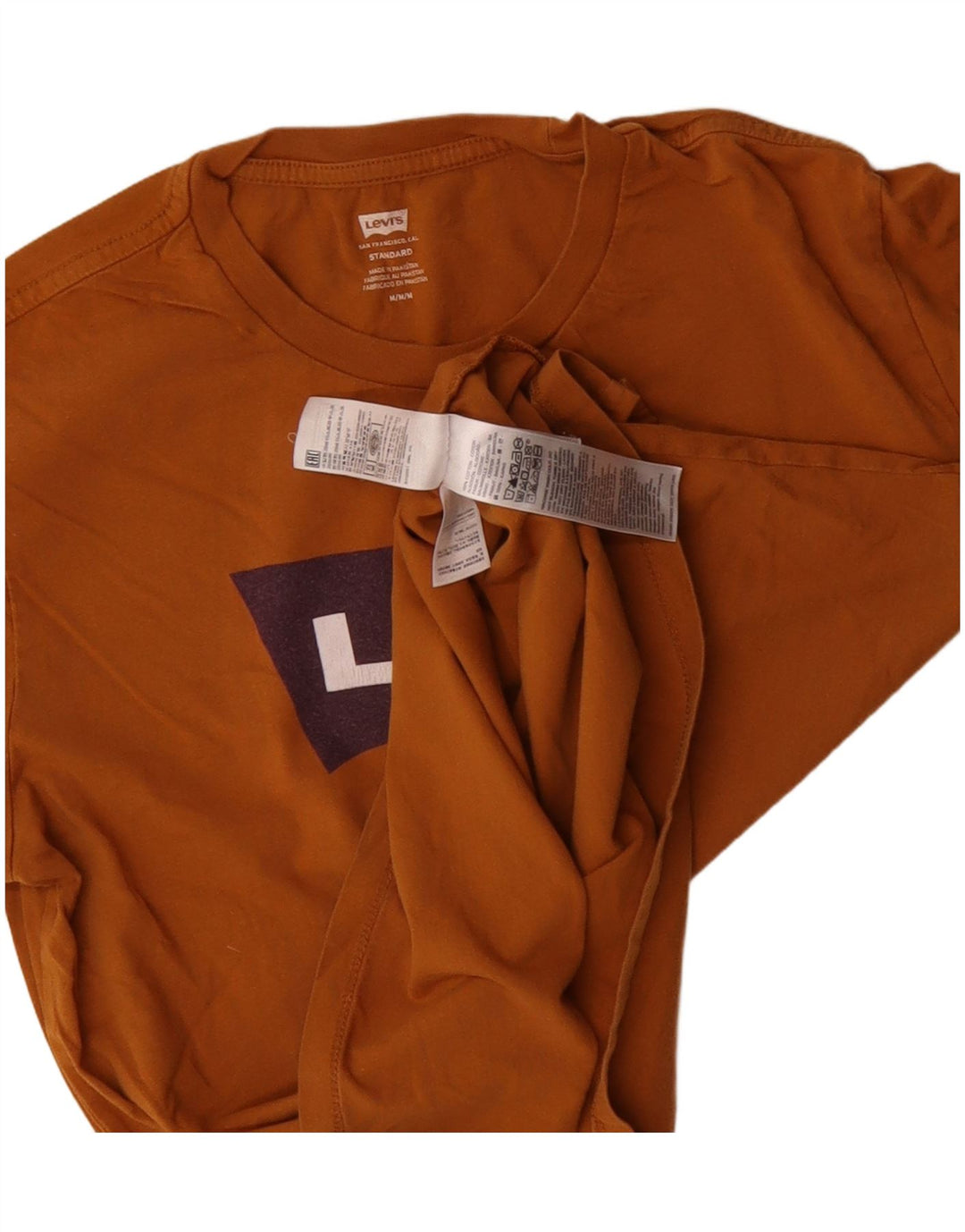 Levi's Mens Standard Fit Graphic T-Shirt Top Medium Brown Cotton