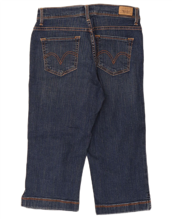 LEVI'S Womens High Waist Capri Jeans US 8 Medium W26 L17 Navy Blue Cotton