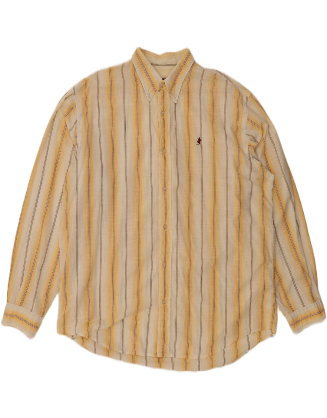 MARLBORO CLASSICS Mens Shirt XL Yellow Striped Cotton