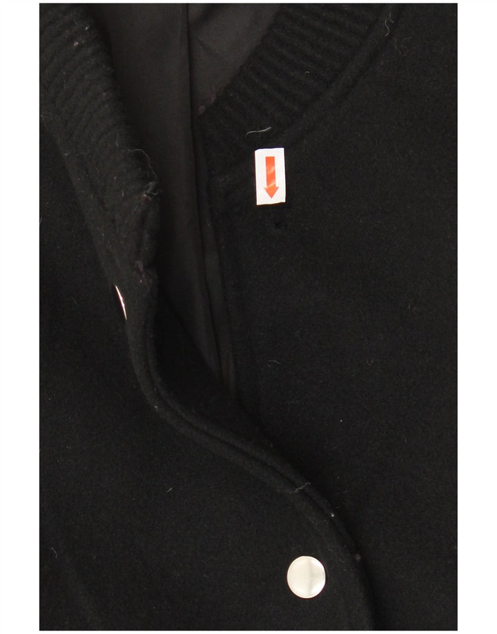 ZARA Womens Oversized Crop Bomber Jacket UK 10 Small Black Polyester