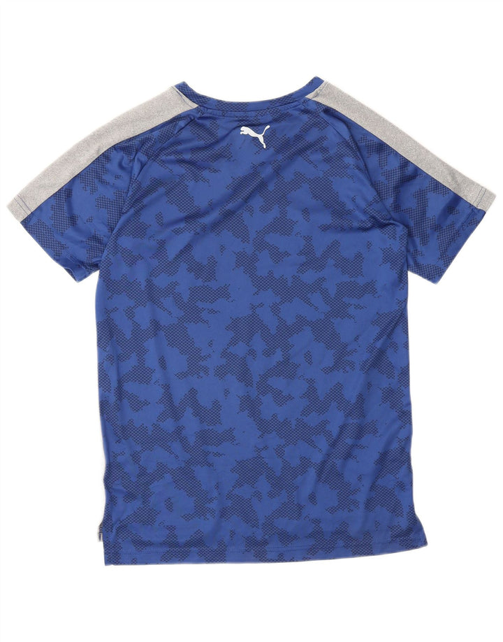 PUMA Boys Graphic T-Shirt Top 14-15 Years Large Grey Colourblock Polyester