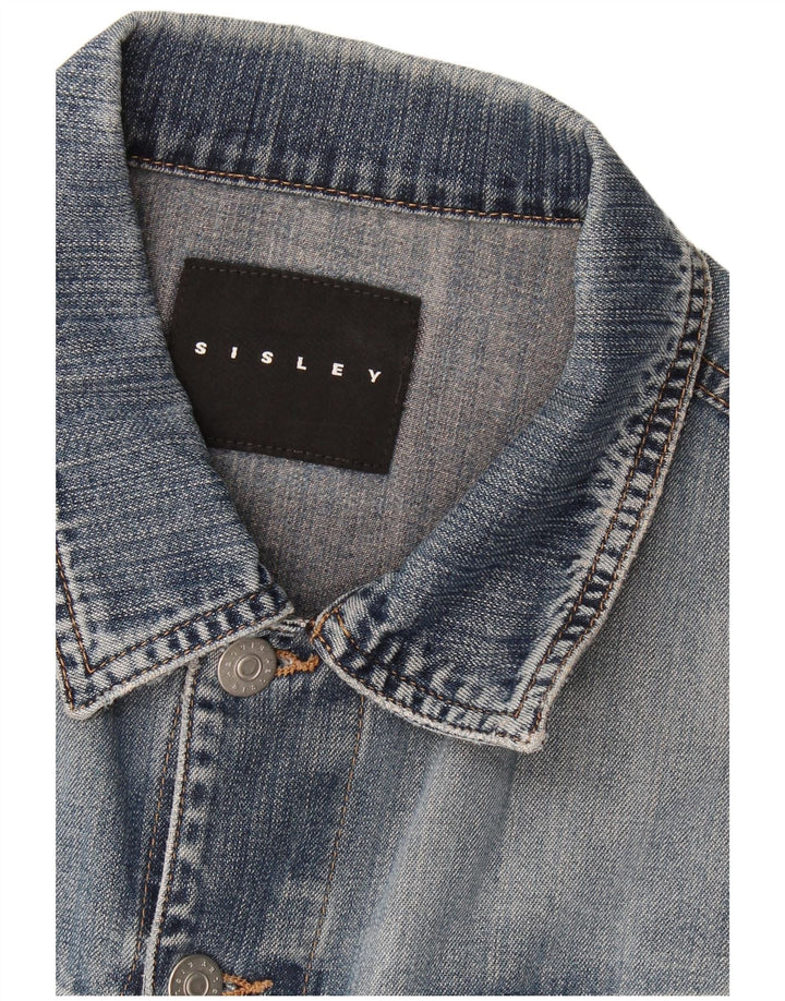 Sisley Mens Denim Jacket UK 36 Small Blue