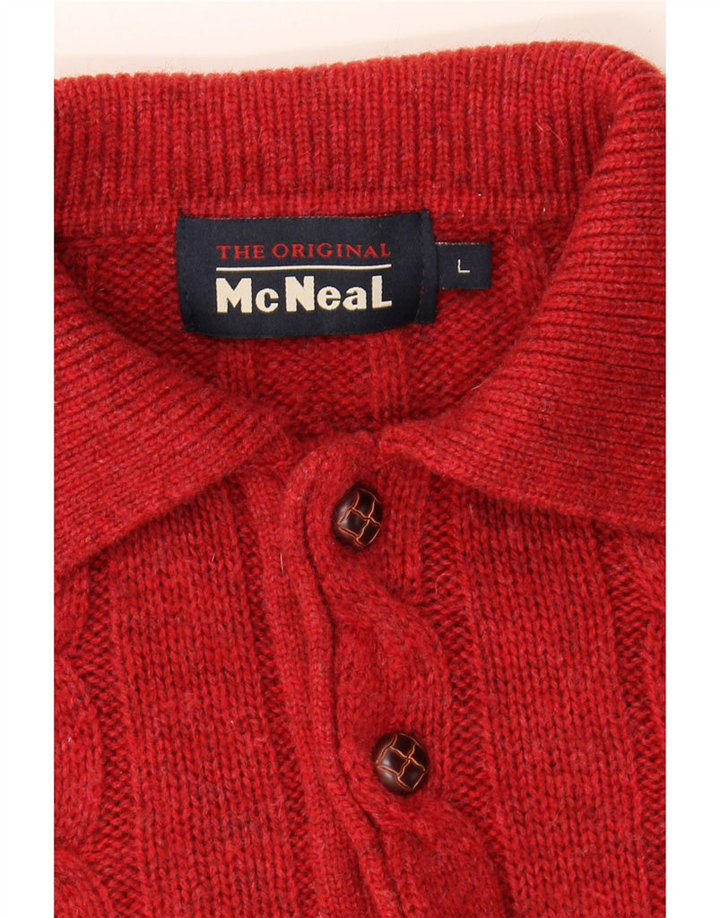 MC NEAL Mens Polo Neck Jumper Sweater Large Red New Wool Vintage MC Neal and Second-Hand MC Neal from Messina Hembry 