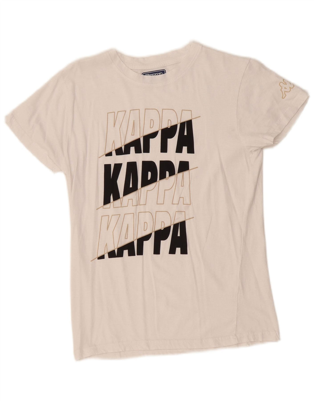 KAPPA Womens Graphic T-Shirt Top UK 10 Small White