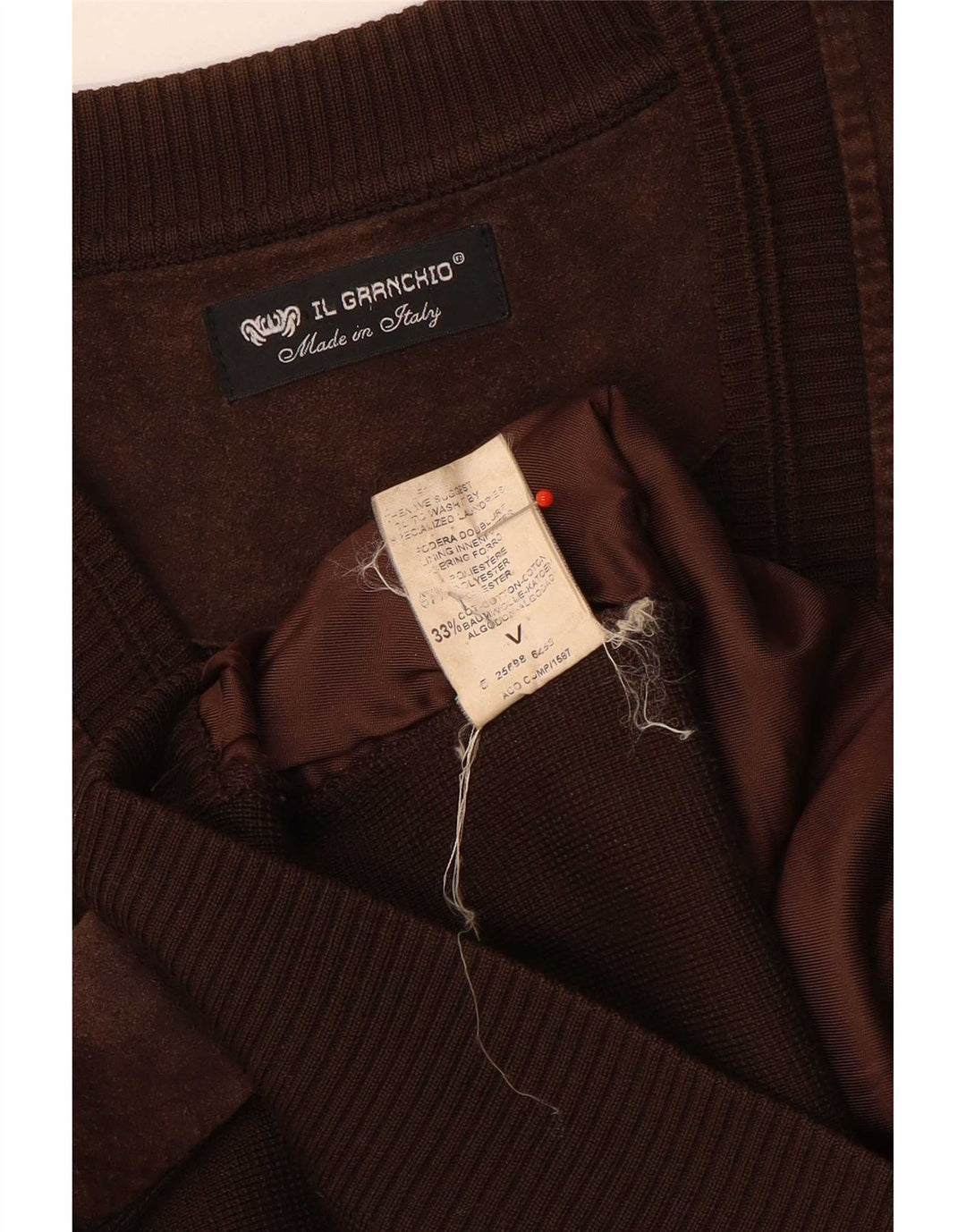 Il Granchio Mens Suede Cardigan Sweater Large Brown Wool