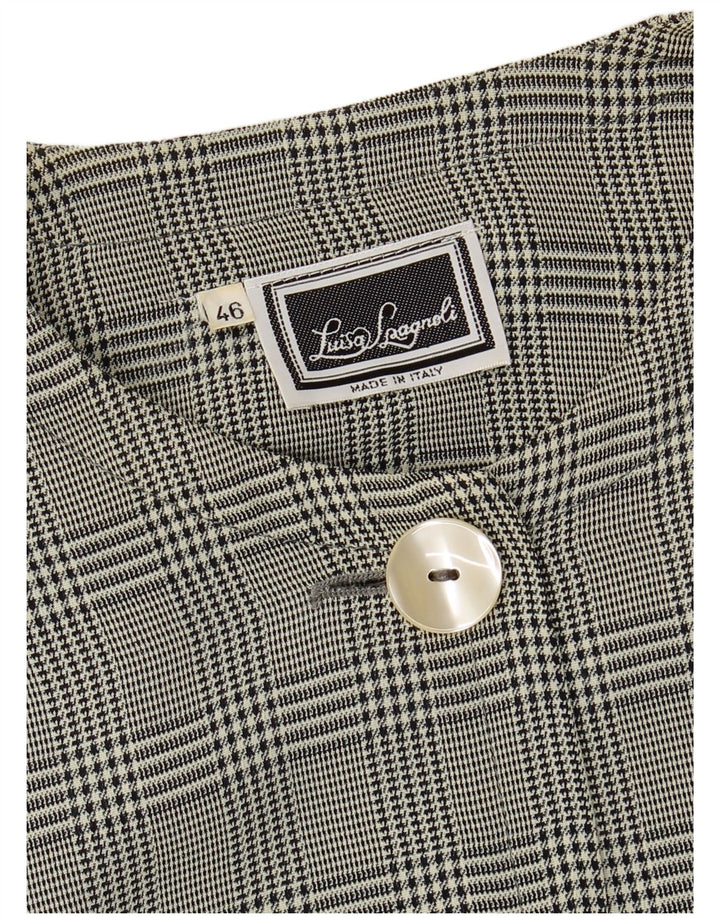 LUISA SPAGNOLI Womens 3/4 Sleeve Blazer Jacket IT 46 Large Green Check