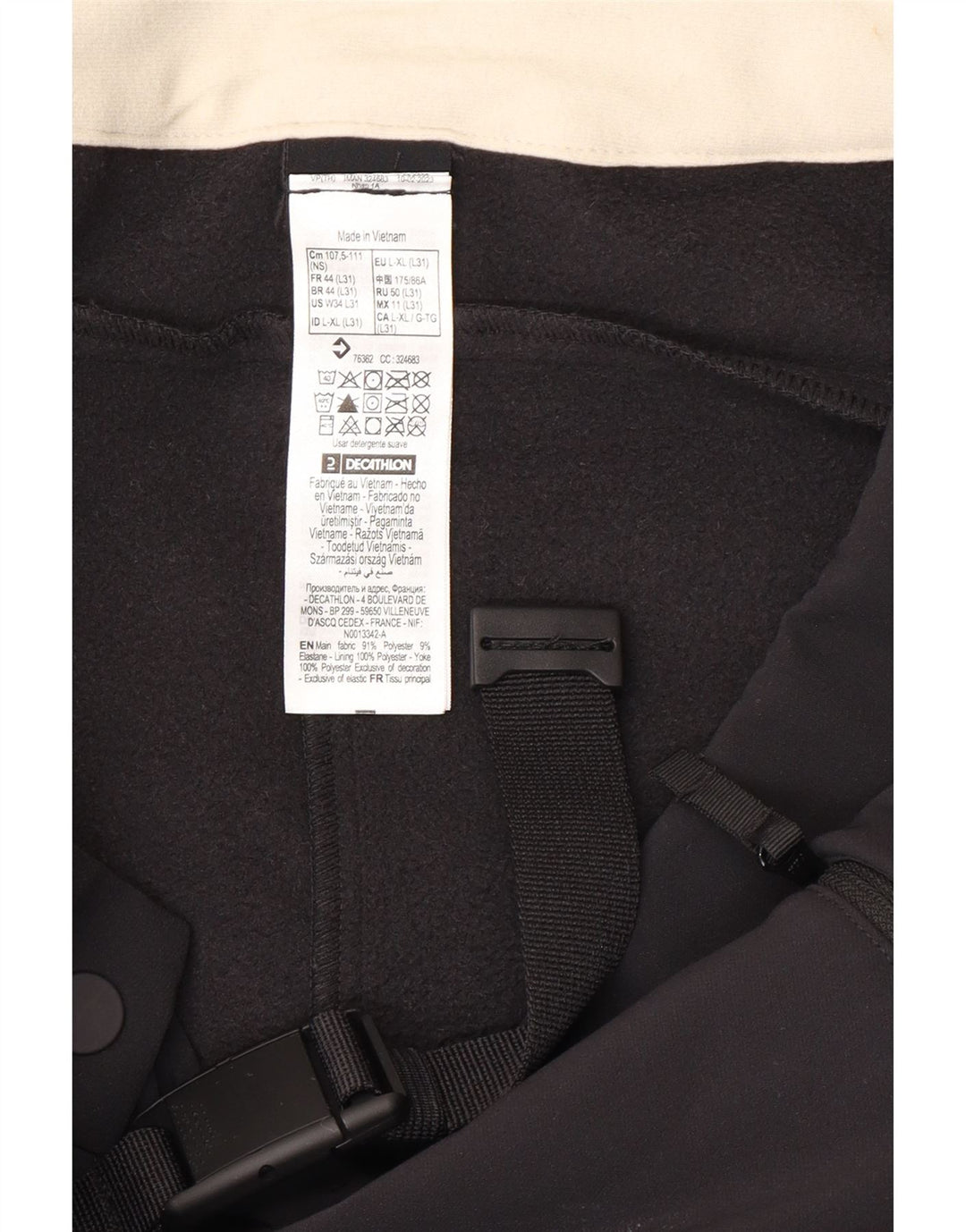 Decathlon Womens Bootcut Cargo Trousers Large W38 L31 Black Polyester
