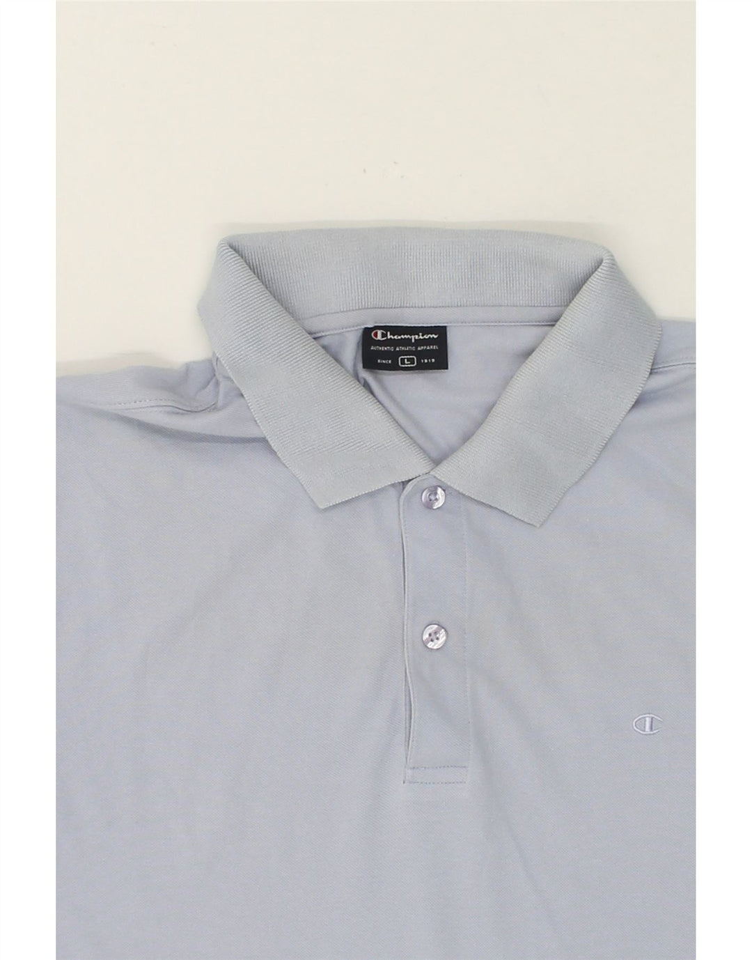CHAMPION Mens Polo Shirt Large Blue Cotton Vintage Champion and Second-Hand Champion from Messina Hembry 