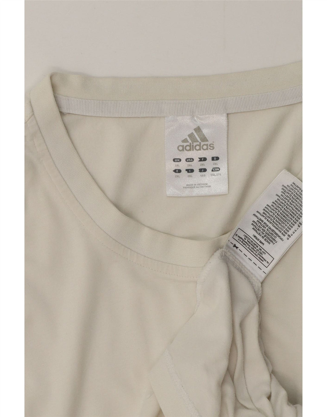 Adidas Mens T-Shirt Top 2XL White Cotton